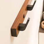 Wall-Mounted Coat Hook - Wood & Metal Entryway Organizer