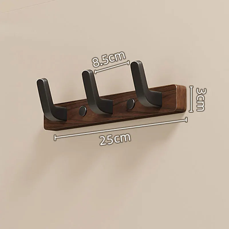 Wall-Mounted Coat Hook - Wood & Metal Entryway Organizer