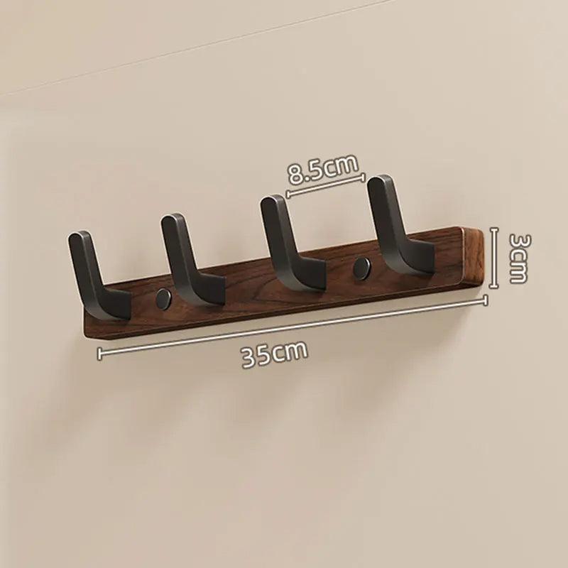 Wall-Mounted Coat Hook - Wood & Metal Entryway Organizer