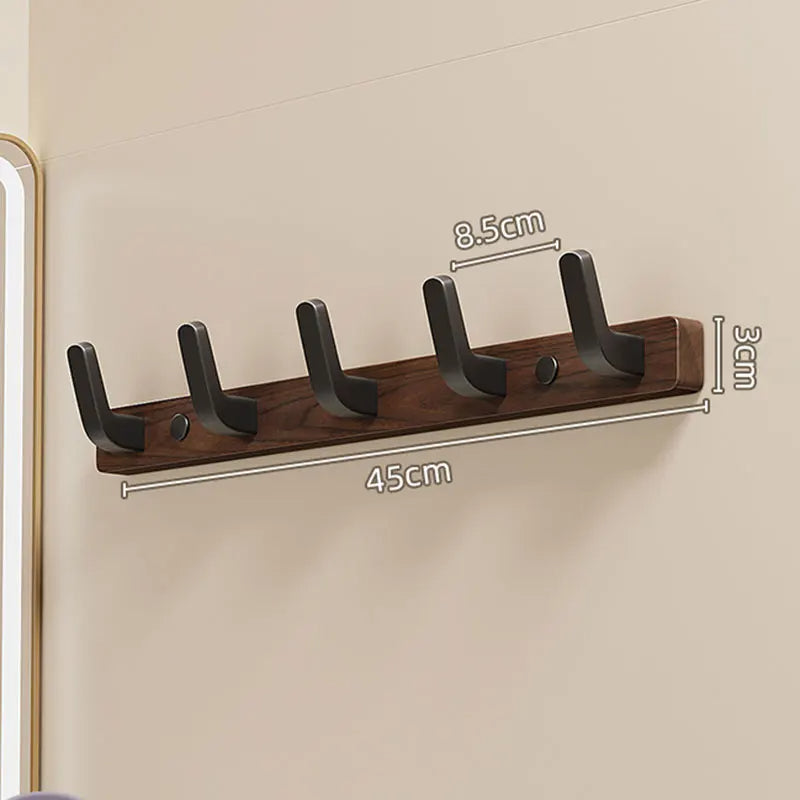 Wall-Mounted Coat Hook - Wood & Metal Entryway Organizer