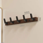 Wall-Mounted Coat Hook - Wood & Metal Entryway Organizer