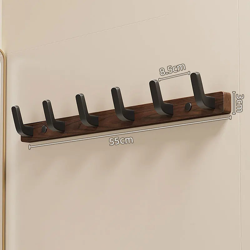 Wall-Mounted Coat Hook - Wood & Metal Entryway Organizer