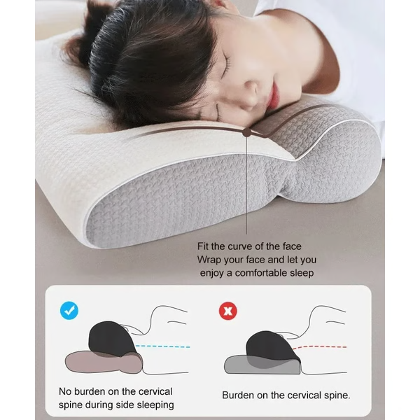 Ergonomic Goose Down Pillow - Cervical Support Sleep Pillow