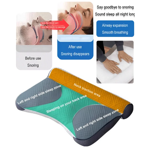 Ergonomic Goose Down Pillow - Cervical Support Sleep Pillow