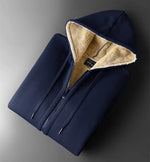 Plus-Size Lambskin Hooded Jacket - Insulated Winter Coat