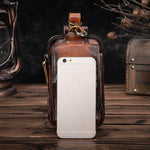 Men's Genuine Leather Waist Pack - Full-Grain Cowhide Hands-Free Bag