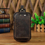 Men's Genuine Leather Waist Pack - Full-Grain Cowhide Hands-Free Bag
