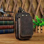 Men's Genuine Leather Waist Pack - Full-Grain Cowhide Hands-Free Bag