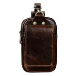 Men's Genuine Leather Waist Pack - Full-Grain Cowhide Hands-Free Bag