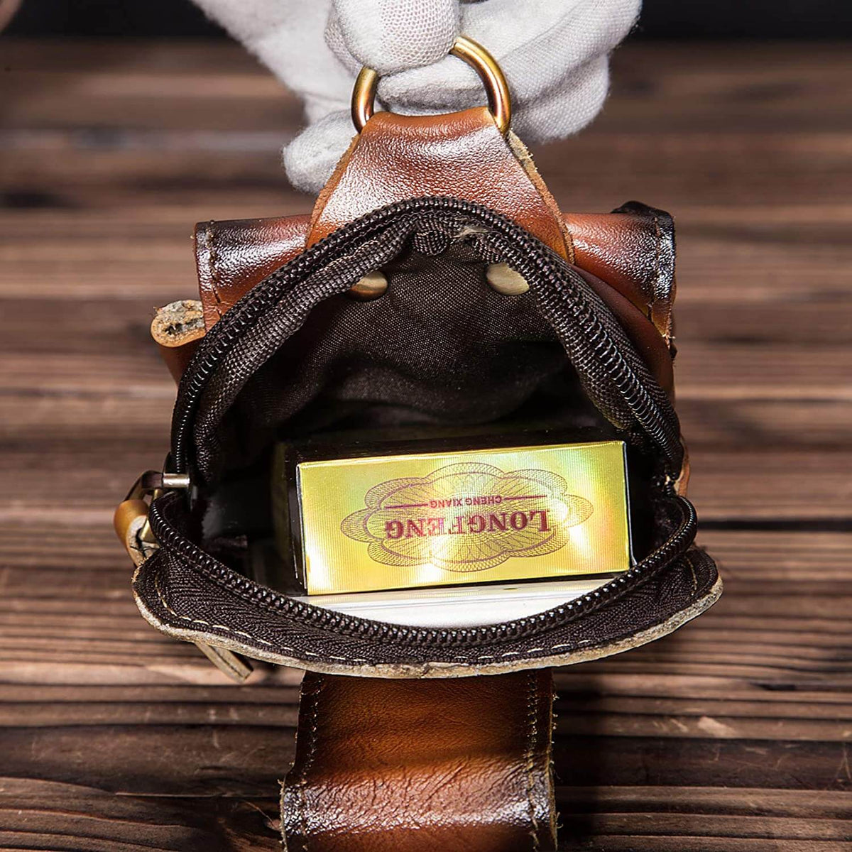 Men's Genuine Leather Waist Pack - Full-Grain Cowhide Hands-Free Bag
