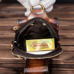 Men's Genuine Leather Waist Pack - Full-Grain Cowhide Hands-Free Bag
