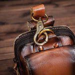 Men's Genuine Leather Waist Pack - Full-Grain Cowhide Hands-Free Bag