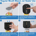 Electric Mason Jar Vacuum Sealer Kit - Fast, Airtight Food Storage