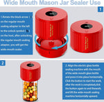 Electric Mason Jar Vacuum Sealer Kit - Fast, Airtight Food Storage
