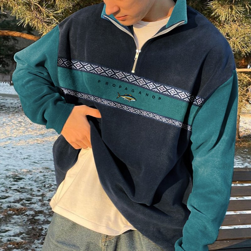 Elijah High Collar Half-Zip Pullover - Sophisticated Knitwear
