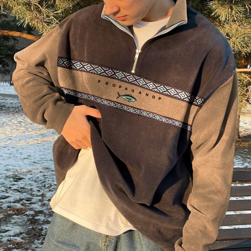 Elijah High Collar Half-Zip Pullover - Sophisticated Knitwear