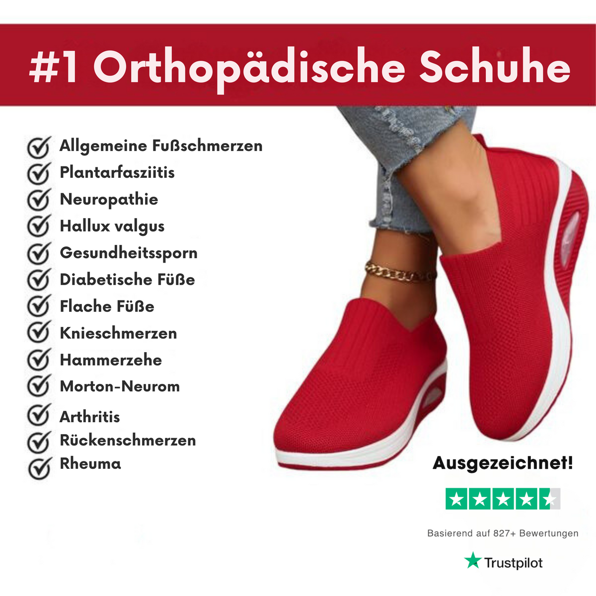 Orthopedic Slip-On Sneakers for Foot Comfort - Supportive Everyday Shoe