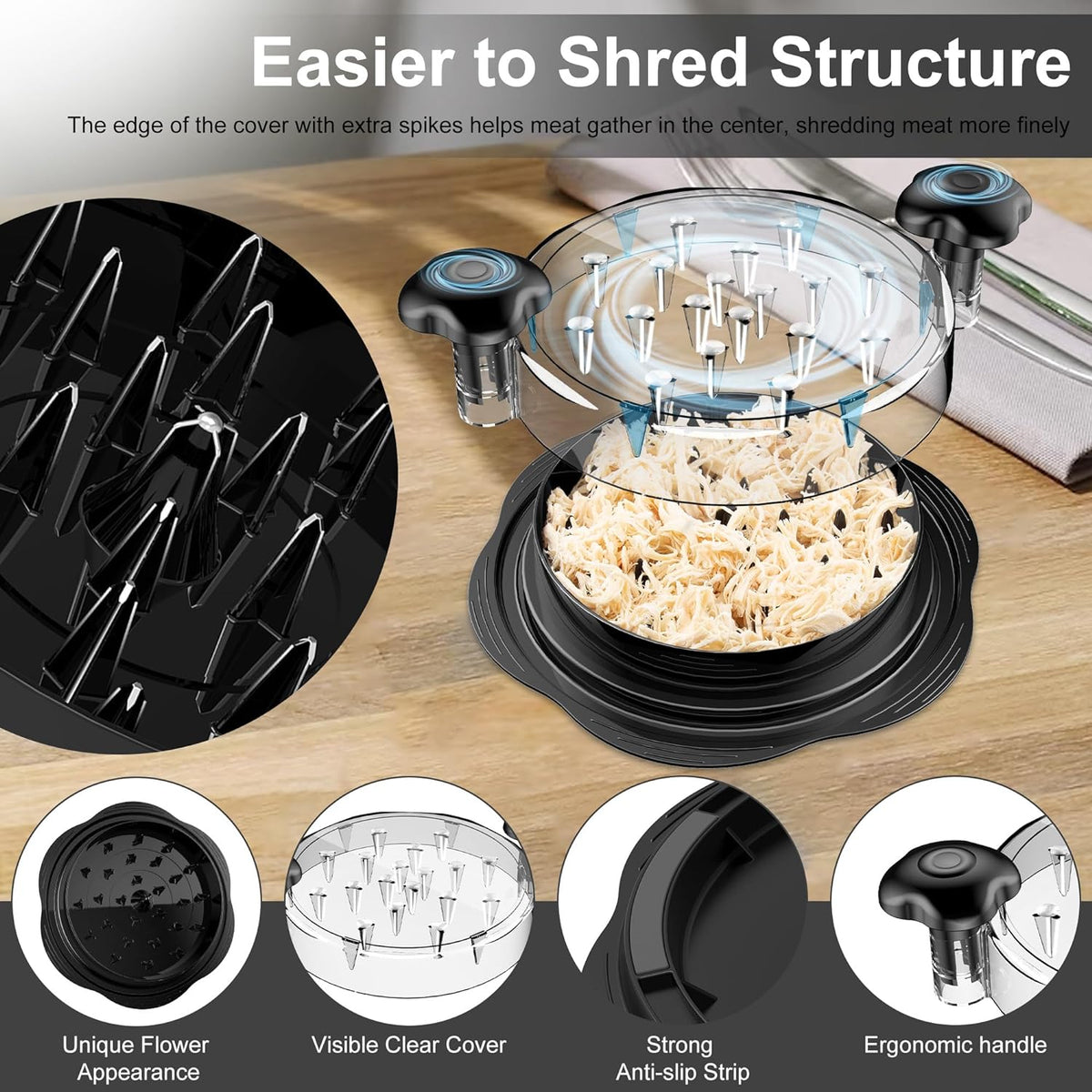 ErgoShredder Chicken Shredder Tool - Non-Slip Kitchen Gadget