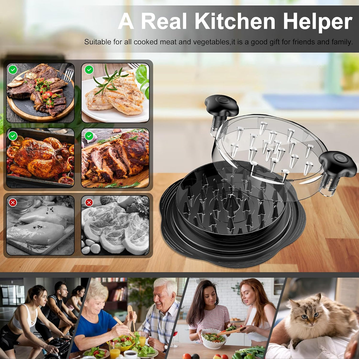 ErgoShredder Chicken Shredder Tool - Non-Slip Kitchen Gadget
