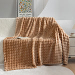 Plush Bubble Fleece Blanket - Ultra-Soft, Cozy Bubble-Textured Throw
