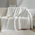Plush Bubble Fleece Blanket - Ultra-Soft, Cozy Bubble-Textured Throw
