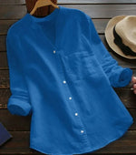 Women's Linen-Cotton Shirt - Breathable Relaxed-Fit Top