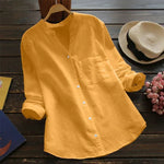 Women's Linen-Cotton Shirt - Breathable Relaxed-Fit Top