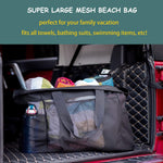 XXL Mesh Beach Tote - Sandproof Zippered Beach Bag