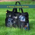 XXL Mesh Beach Tote - Sandproof Zippered Beach Bag