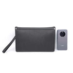 Men's Leather Business Clutch - Fingerprint Lock Security Bag