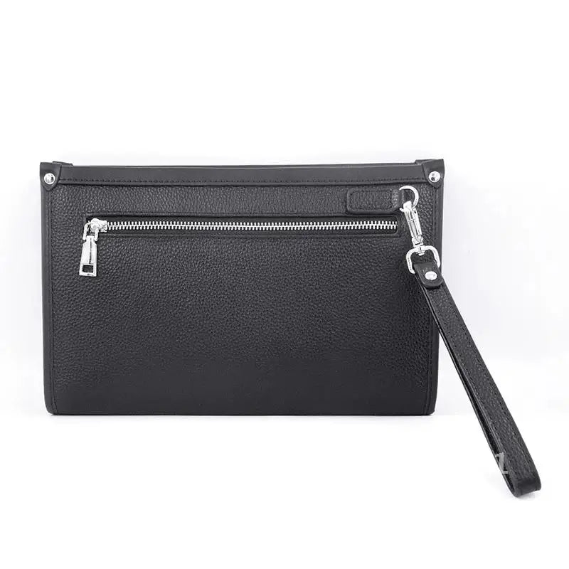 Men's Leather Business Clutch - Fingerprint Lock Security Bag