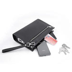 Men's Leather Business Clutch - Fingerprint Lock Security Bag
