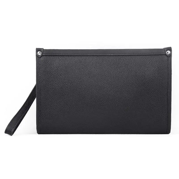 Men's Leather Business Clutch - Fingerprint Lock Security Bag