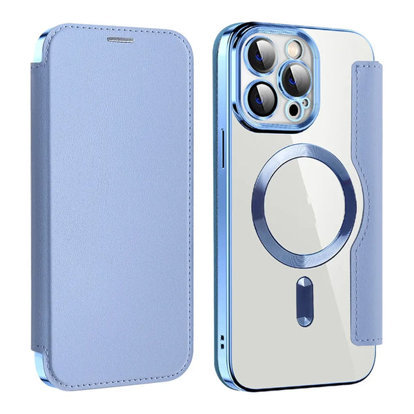 Magnetic Flip Case for iPhone - Genuine Leather Protection