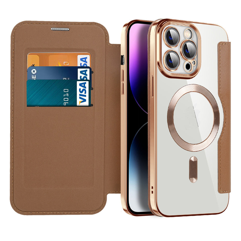 Magnetic Flip Case for iPhone - Genuine Leather Protection