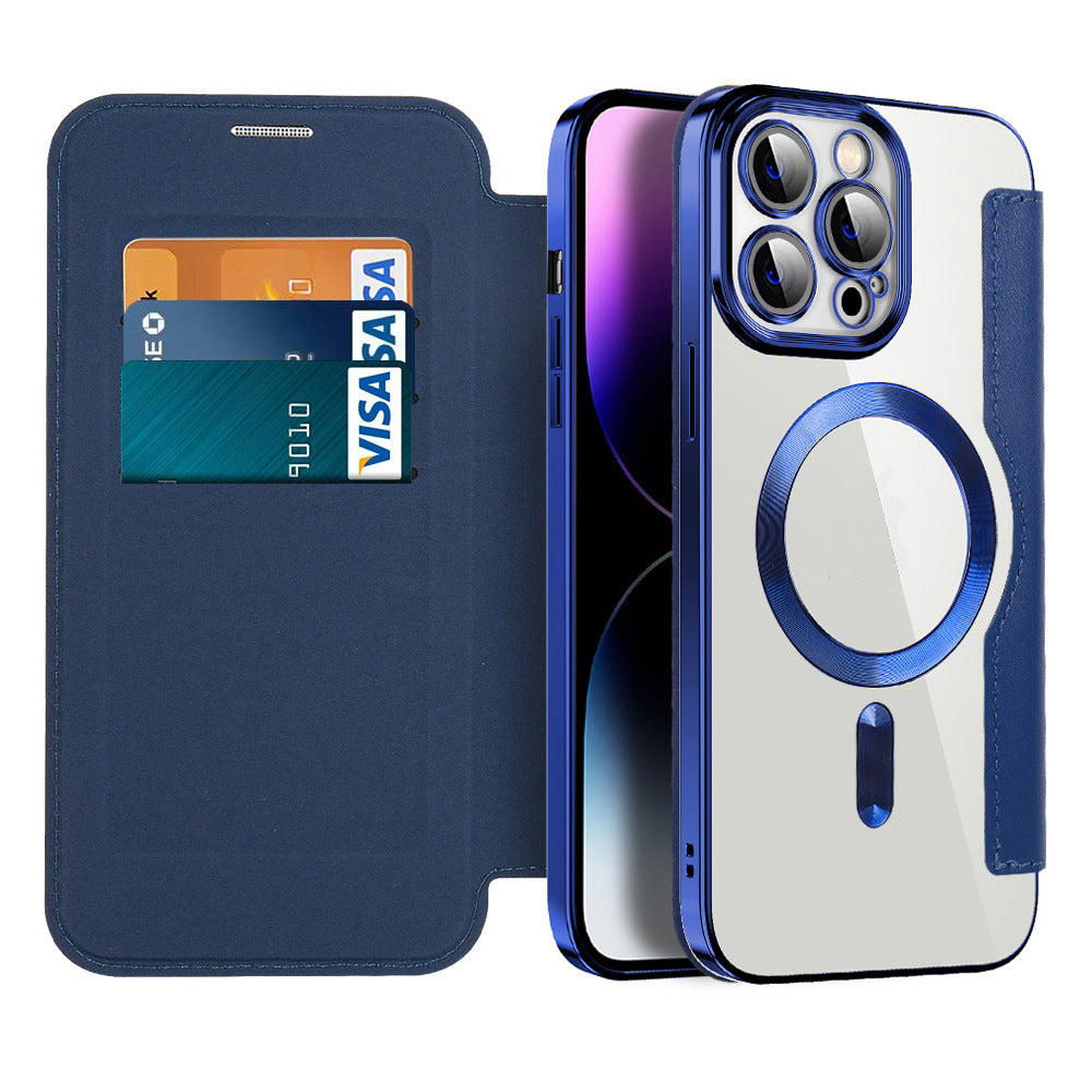 Magnetic Flip Case for iPhone - Genuine Leather Protection