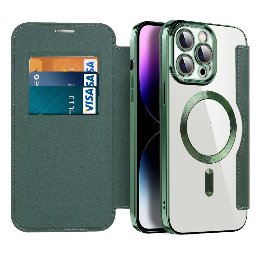 Magnetic Flip Case for iPhone - Genuine Leather Protection