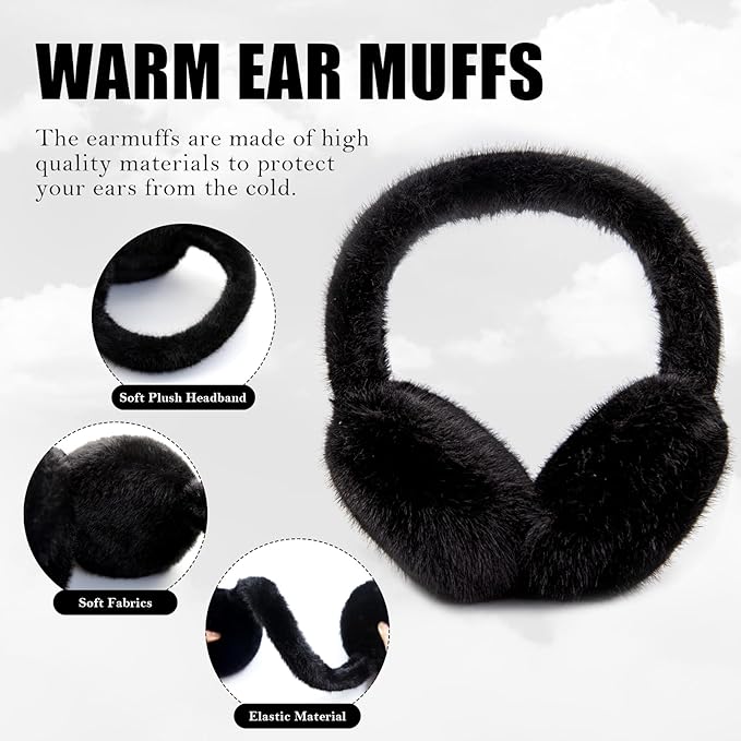 FauxSnugs Faux Fur Ear Warmers - Foldable Winter Style