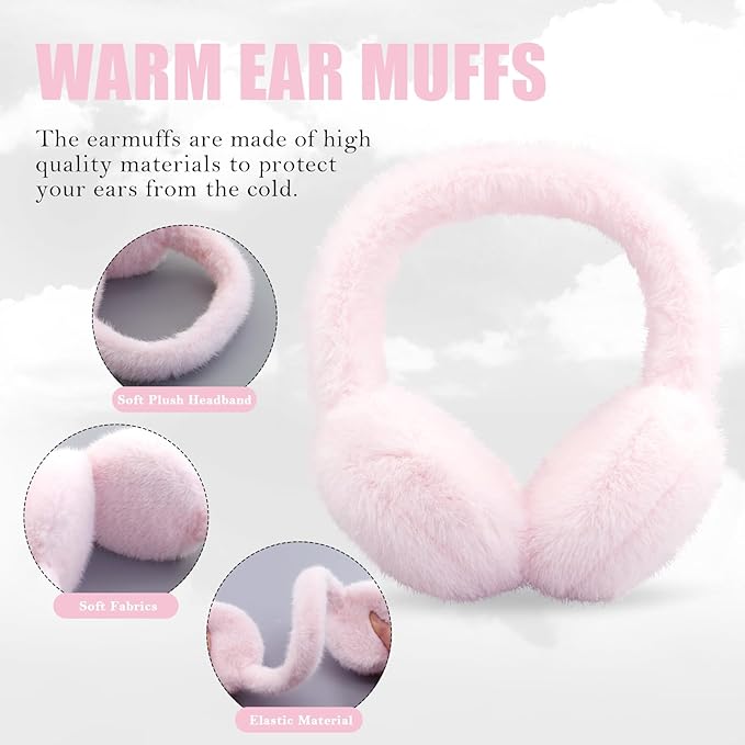 FauxSnugs Faux Fur Ear Warmers - Foldable Winter Style
