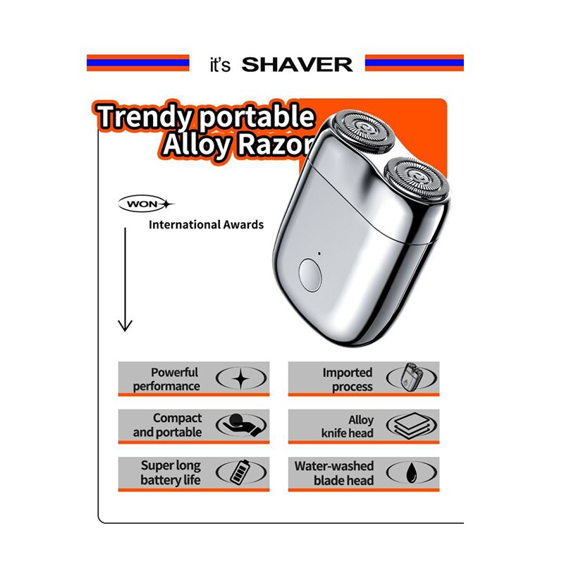 Mini Magnetic Electric Shaver - Waterproof IPX-7 for Men