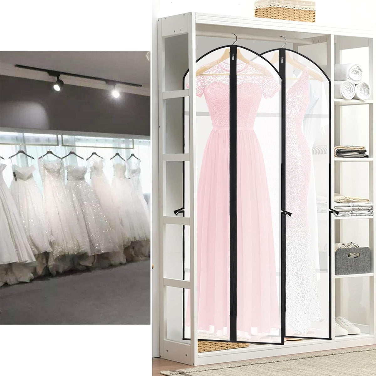Extra-Long Garment Bag - 71 Inch Wedding Gown & Dress Cover
