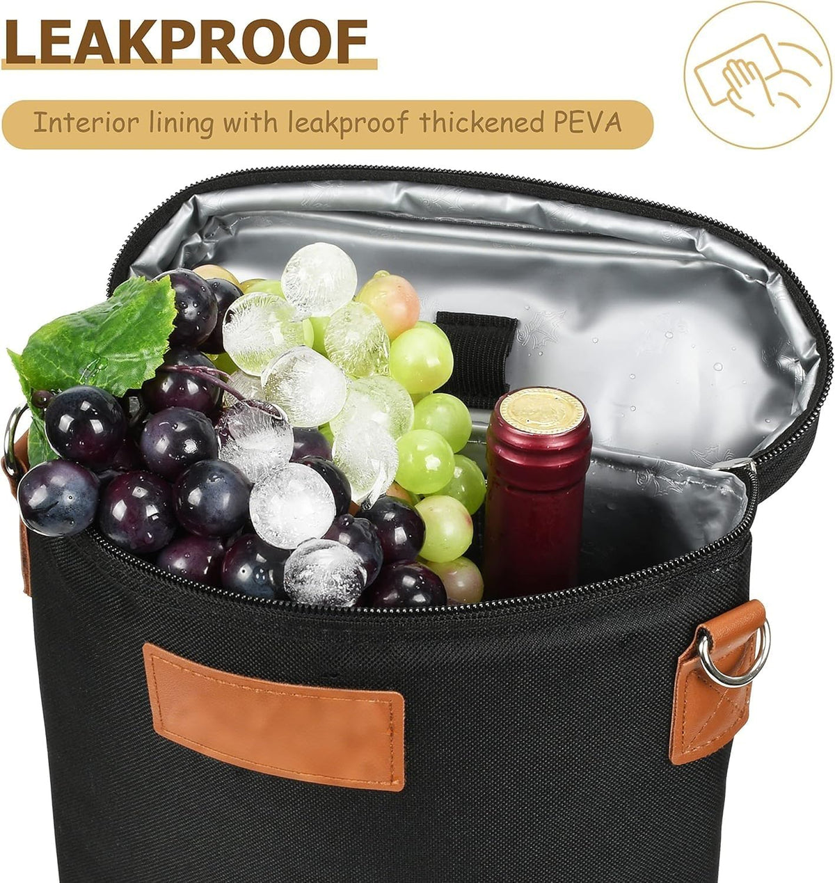 ChillMate Insulated Dual Wine Bottle Carrier - Leakproof Tote Bag