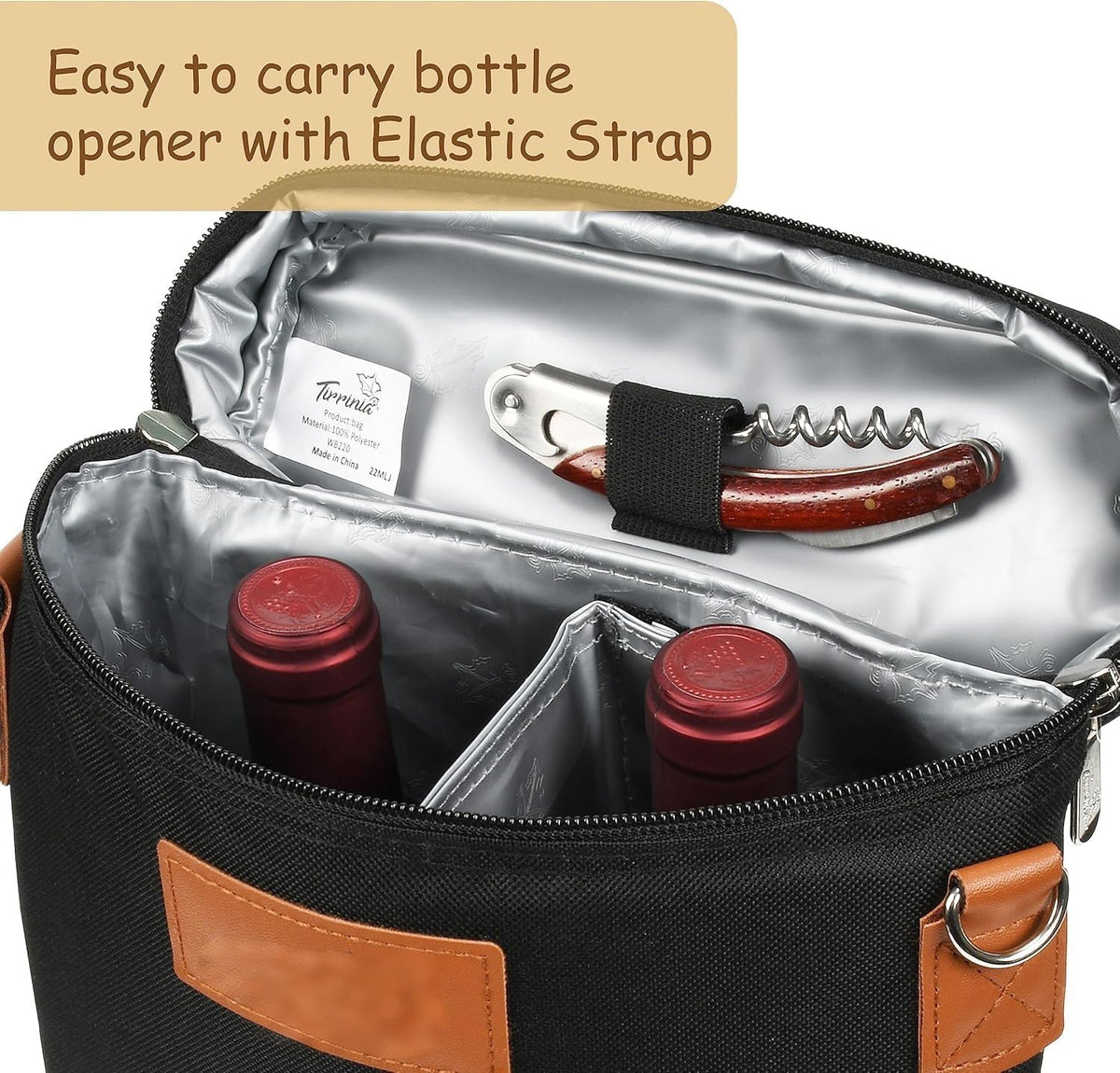 ChillMate Insulated Dual Wine Bottle Carrier - Leakproof Tote Bag