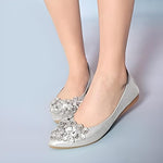 Yelena Rhinestone Ballerina Flats - Foldable Sparkle Shoes