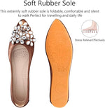 Yelena Rhinestone Ballerina Flats - Foldable Sparkle Shoes