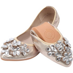 Yelena Rhinestone Ballerina Flats - Foldable Sparkle Shoes