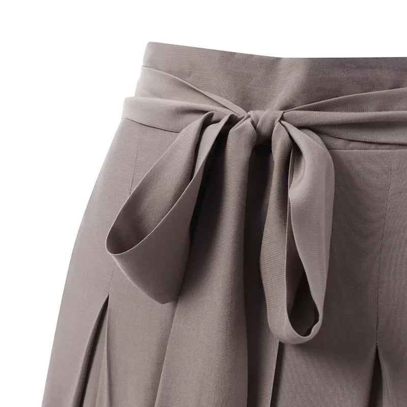 Plus-Size Wide-Leg Work Pants - High-Waist Palazzo Style