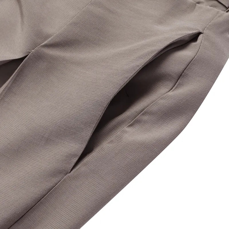 Plus-Size Wide-Leg Work Pants - High-Waist Palazzo Style