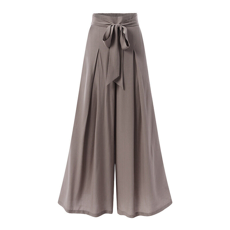 Plus-Size Wide-Leg Work Pants - High-Waist Palazzo Style