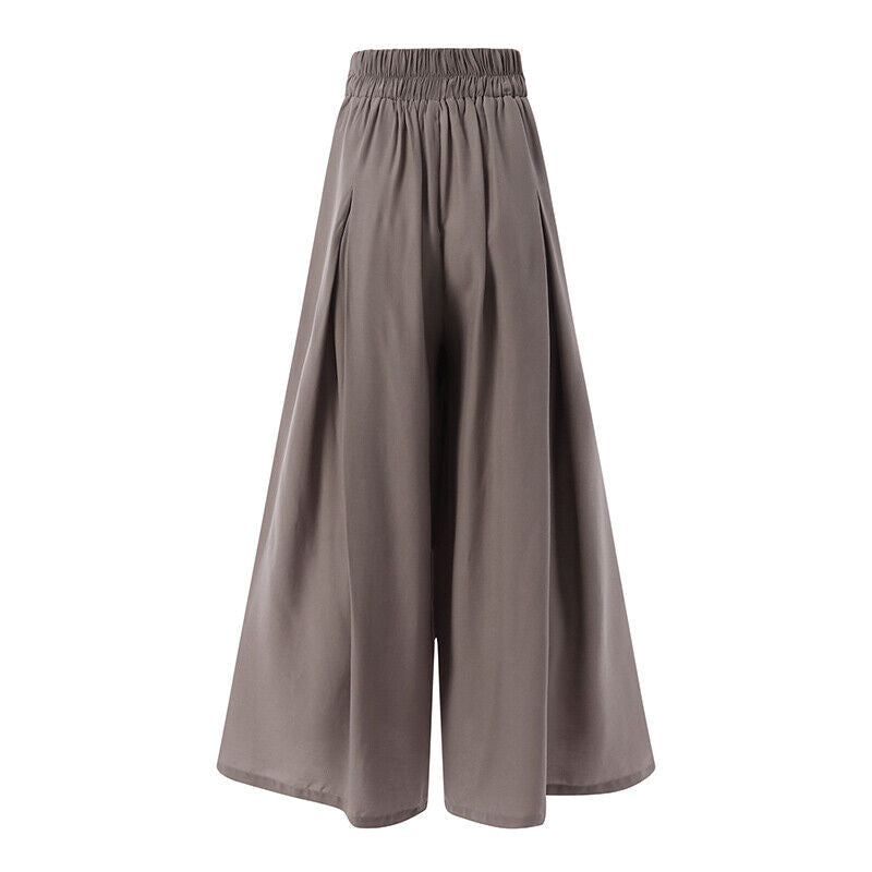 Plus-Size Wide-Leg Work Pants - High-Waist Palazzo Style